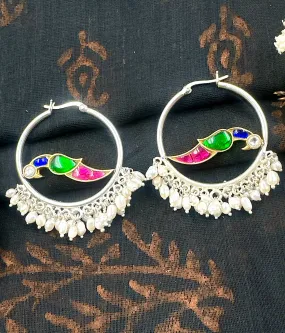 The Peacock Silver Hoops(2 tone)