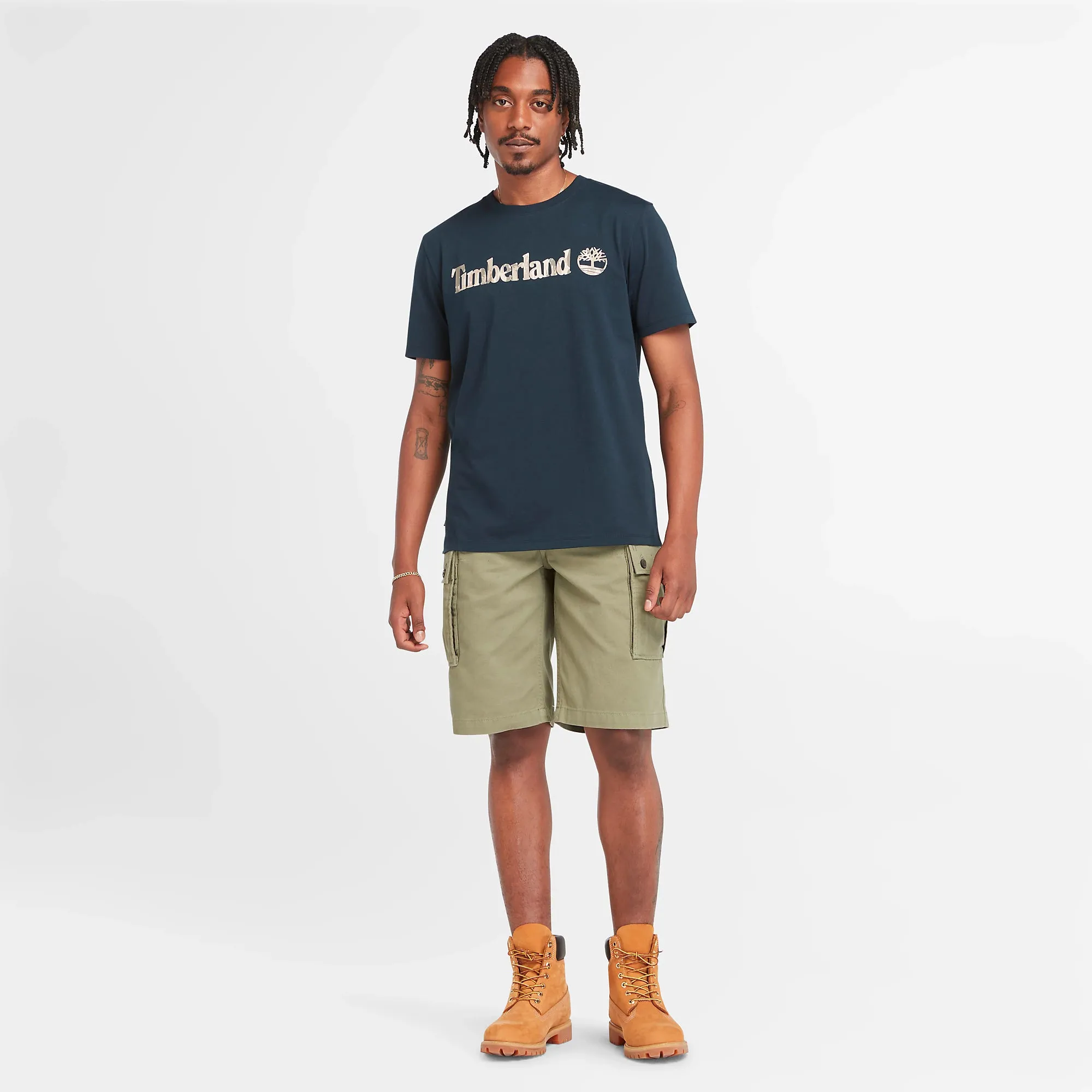 Timberland Mens 'Kennebec River' Camo Linear Logo T-Shirt