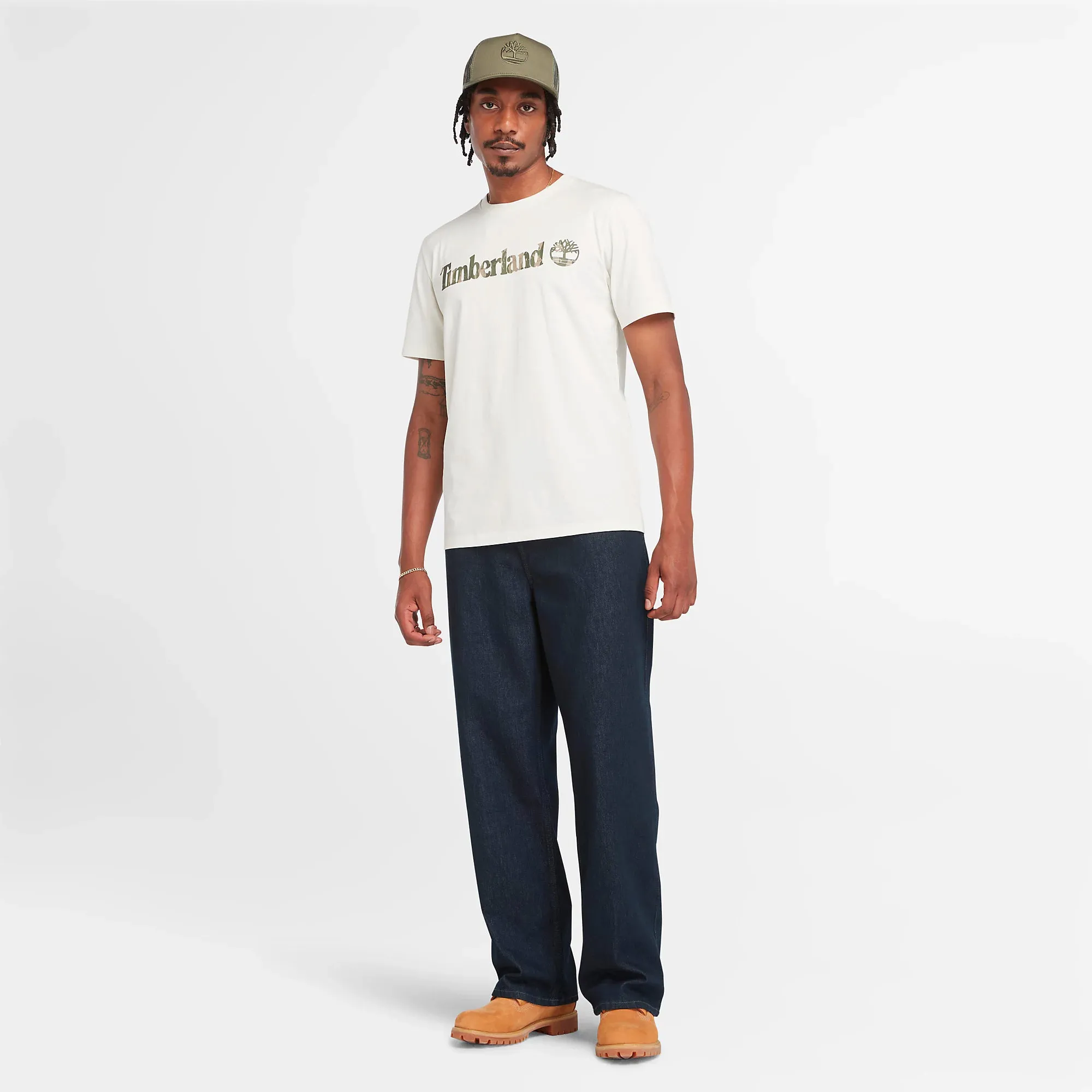 Timberland Mens 'Kennebec River' Camo Linear Logo T-Shirt