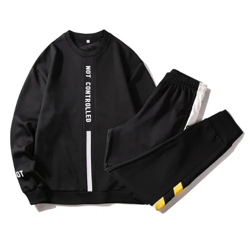 Tracksuit Style Sweatsuit - Black