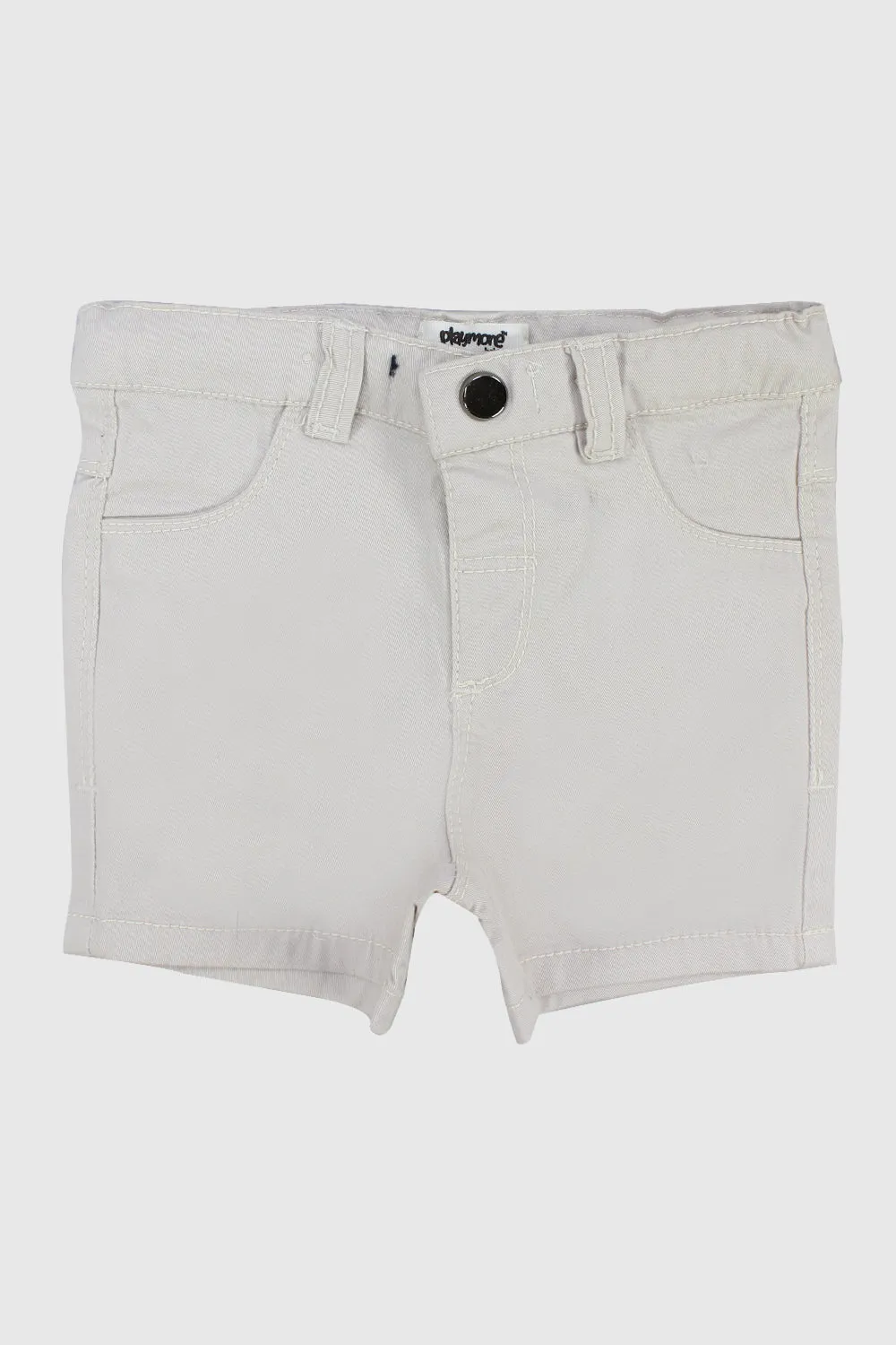 Unisex Beige Gabardine Shorts