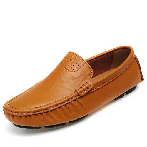 US Size 6.5-12 Men Flat Casual Outdoor Leather Soft Comfortable Flats Loafers Shoes