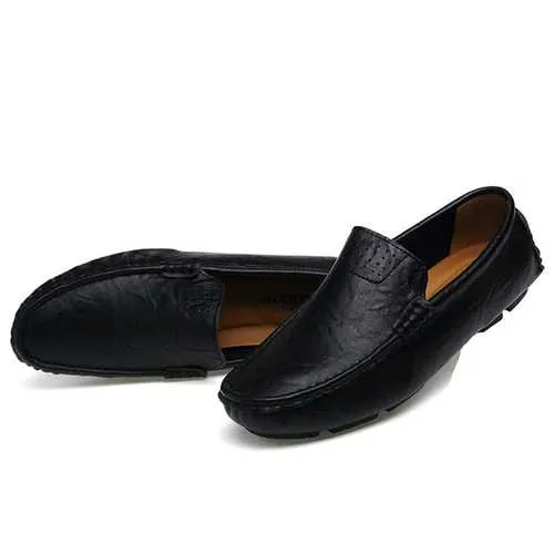 US Size 6.5-12 Men Flat Casual Outdoor Leather Soft Comfortable Flats Loafers Shoes