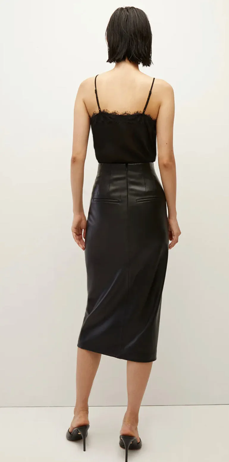 Veronica Beard - Barrie Vegan Leather Skirt - Black