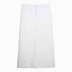 WHITE COTTON LONG SKIRT