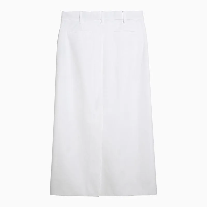 WHITE COTTON LONG SKIRT