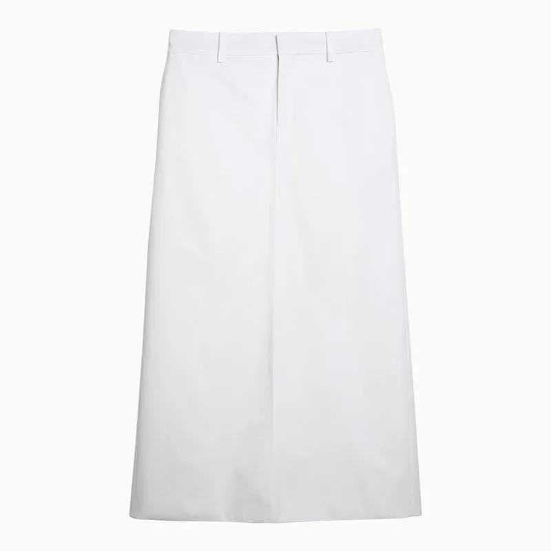 WHITE COTTON LONG SKIRT