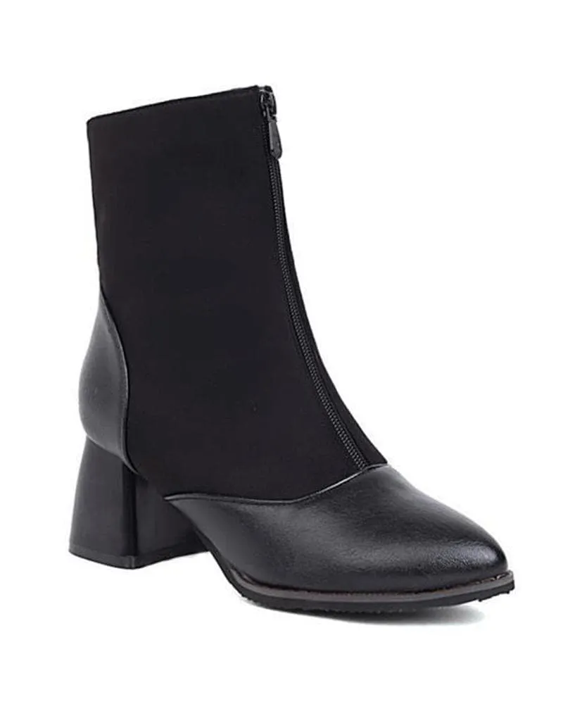 Women's Fashion Split Joint Zipper Boots