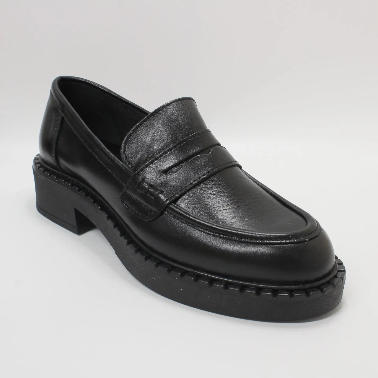 Womens Office Favour Chunky Sole Loafers Black Leather