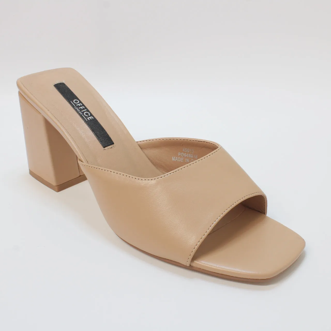 Womens Office Meme Block Heel Mules Nude